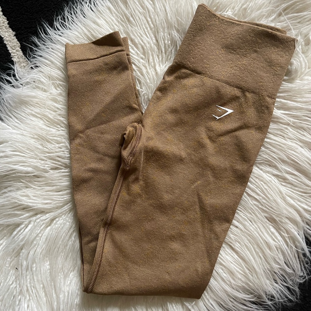 Gymshark (S) Adapt Fleck Light/Mineral Brown Leggings